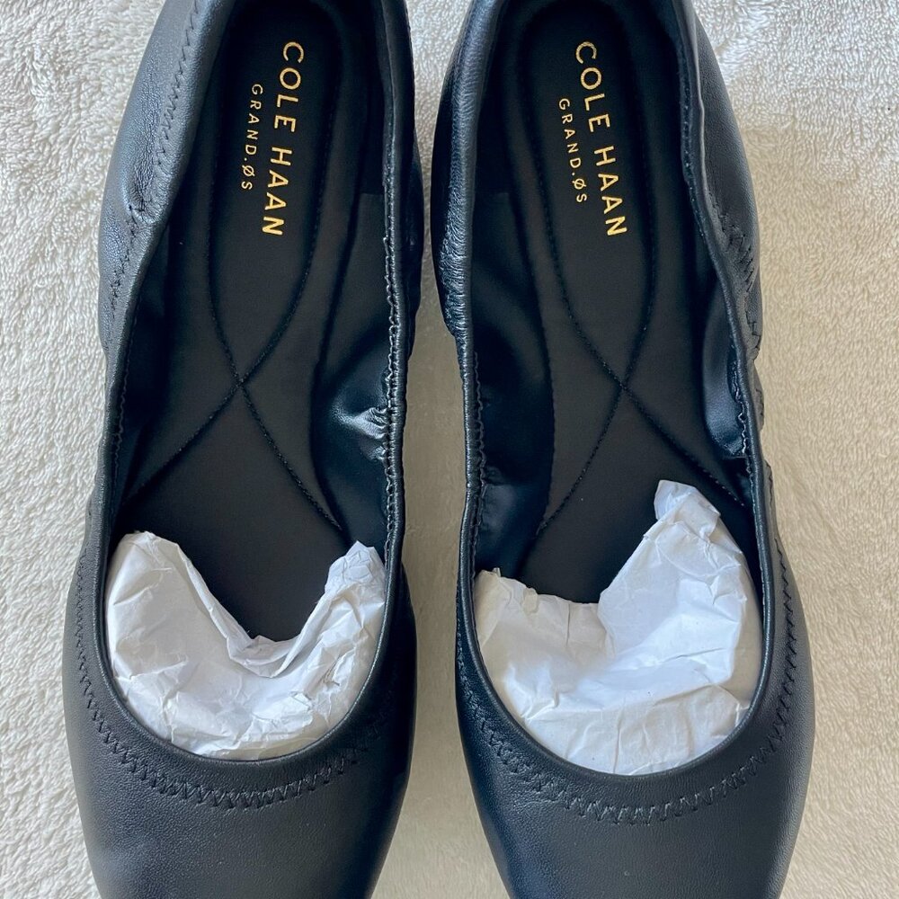 Cole Haan ZeroGrand Ballet II, Size 7, Black Leather